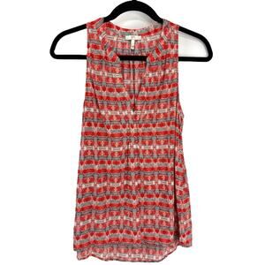 Joie Aruba Silk Blouse Small Burnt Orange Caviar Sleeveless Flowy Top